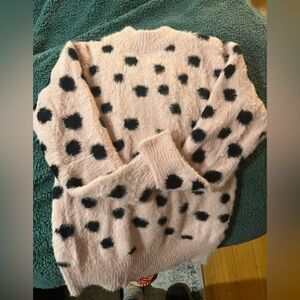 Pink & Black Reversible Fuzzy Sweater Violet Romance Size 6